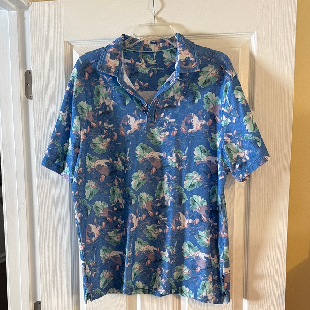 Tommy Bahama Blue Floral Casual Shirt